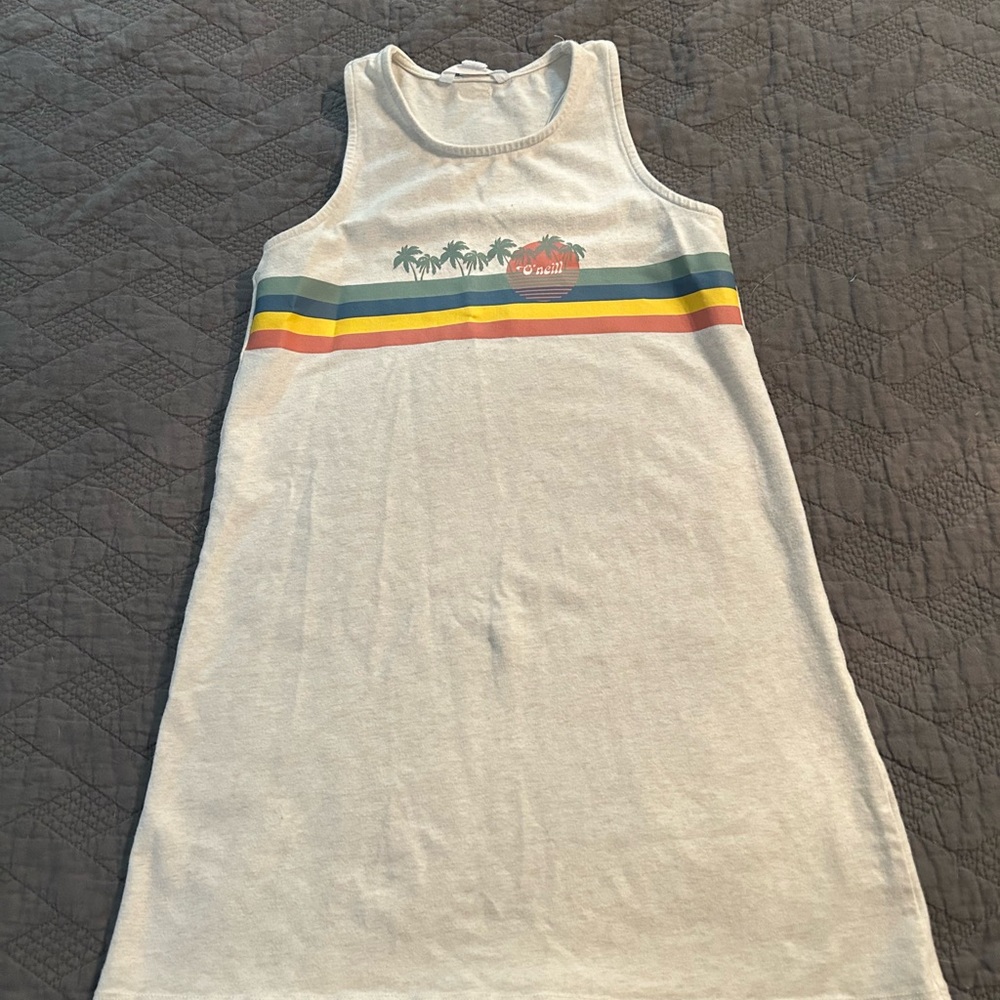 Sleeveless Dress with Striped Design